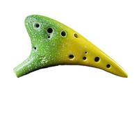 Instrumento Ocarina Adulto 12 Hole Ceramic Ocarina Alto C Ceramic Piccolo Colorful 12 Hole Classic Alto C Ceramic Instrument(Green)