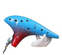 Instrumento Ocarina Adulto 12 Hole Ceramic Ocarina Alto C Key Tone Flute Gradient Chinese Tao Professional Music Instrument By Shop(A Blue)