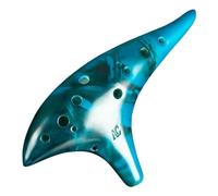Instrumento Ocarina Adulto 12 Hole Ceramic Ocarinas Stable Intonation Alto C Tone Classic Ocarina With Protective(Blue)