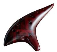 Instrumento Ocarina Adulto 12 Hole Ceramic Ocarinas Stable Intonation Alto C Tone Classic Ocarina With Protective Bag Instrument For Music Lover(Red)