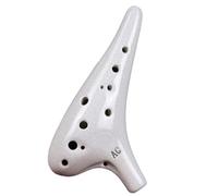 Instrumento Ocarina Adulto 12-hole Ocarina Middle C Key AC Ceramic Beginner Playing Ocarina 12 Holes(White)