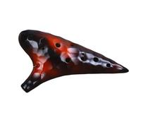 Instrumento Ocarina Adulto 12-hole Ocarina Middle Tone C Key AC Ceramic Production Smoked Beginner Musical Instrument(Amber yellow)