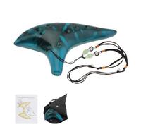 Instrumento Ocarina Adulto 12 Holes Alto ToneC Ceramic Ocarina With Song Book Neck Cord Carry Bag Nstrument Beginners(Blue)