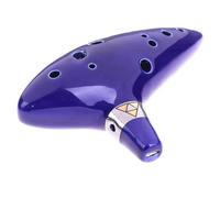 Instrumento Ocarina Adulto 12 Tones Alto C Ceramic Ocarina Musical Instrument With Song Book Neck String Neck Cord Carry Bag Blue