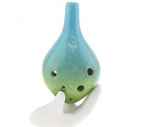 Instrumento Ocarina Adulto 6 Holes Alto ToneC Two-tone Ocarina Ceramic Flute Instrument With Hang Rope(Green)