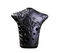 Instrumento Ocarina Adulto Black 10 Holes Pottery Xun Ocarina Music Flute Double Cavity Vintage Relief Xun Professional Ocarina Musical Instrum(G Right Hand)