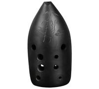 Instrumento Ocarina Adulto Black 10 Holes Xun Double-Cavity Pottery Ocarina F G Note Professional Xun Chinese Ancient Musical Instrument(F)