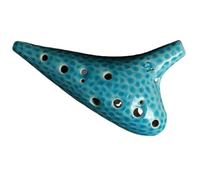Instrumento Ocarina Adulto Blue Ceramics Ocarina 12 Holes Alto C Key AC Creative Wave Pattern Ocarinas Music Flute
