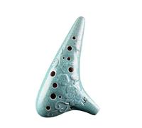 Instrumento Ocarina Adulto Ceramic Ocarina 12 Hole Alto C Key Music Flute Professional Smoked Ocarinas Xun Beginner Traditional(C)