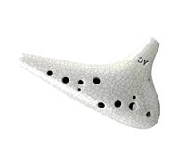 Instrumento Ocarina Adulto Ceramic Ocarina 12 Hole Alto C Key Music Flute Smoked Ocarinas XunTraditional Instrument(White)