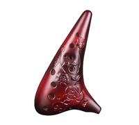 Instrumento Ocarina Adulto Ceramic Ocarina 12 Hole Alto C Key Music Flute Smoked Ocarinas XunTraditional Instrument(Red)