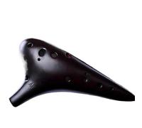 Instrumento Ocarina Adulto Ceramic Ocarina 12 Holes Smoked Burn Alto F Flute Music Instrument AF Tone Ocarina(C)