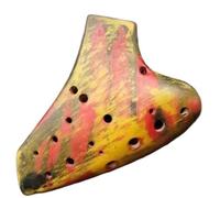 Instrumento Ocarina Adulto Double Tube Ocarina Instruments Pottery Treble Tone Ocarinas Flute Professional Musical Instrumentation Accessories(Orange)