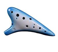 Instrumento Ocarina Adulto Gradient Color Ocarina 12 Holes Alto AC Ceramic Ocarinas Flute Musical Instrument Beginner Ocarina Porcelain(Blue)