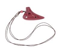 Instrumento Ocarina Adulto Mini 6 Holes Alto ToneC Necklace Ocarina Ceramic Black Pottery Flute Instrument(Coffee)