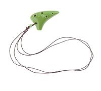 Instrumento Ocarina Adulto Mini 6 Holes Alto ToneC Necklace Ocarina Ceramic Black Pottery Flute Instrument(Green)