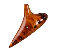 Instrumento Ocarina Adulto Musical Instrument 12-hole Adult Beginner Playing Ocarina Middle C Tone AC Ceramic Accurate Tone(Yellow)