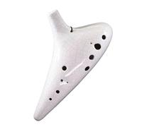 Instrumento Ocarina Adulto Ocarina 12 Hole Low Tone 12 Hole Ocarina Professional Performance Grade Ocarina Instrument(White Crack)