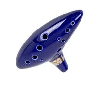 Instrumento Ocarina Adulto Ocarina 12 Tones Alto C Ceramic Ocarina Musical Instrument With Song Book Neck String Neck Cord Carry Bag Blue