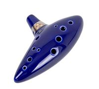 Instrumento Ocarina Adulto Ocarina 12 Tones Alto C Ceramic Ocarina Musical Instrument With Song Book Neck String Neck Cord Carry Bag Blue