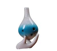 Instrumento Ocarina Adulto Ocarina 6 Hole Alto C Key Tones Gradient Crackle Pattern Flute Glaze Ceramic Ocarina Flute Musical Instrument(Blue)