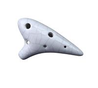 Instrumento Ocarina Adulto Ocarina 6-hole Beginner Mini Six-hole Flute Necklace Mini Pendant Small Ocarina Super High Pitch F Tune(White crack)