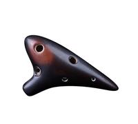 Instrumento Ocarina Adulto Ocarina 6-hole Beginner Mini Six-hole Flute Necklace Mini Pendant Small Ocarina Super High Pitch F Tune(Smoked)