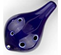 Instrumento Ocarina Adulto Ocarina 6 Hole Long-mouth Small Ocarina Alto C Tone Beginner Ocarina Teaching Ceramic(Blue)