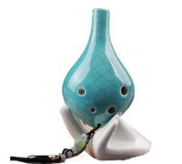 Instrumento Ocarina Adulto Ocarina Beginner 6 Hole Medium Tone Six Hole Flute Professional 12 Ceramic Xun Musical Instrument(Blue)