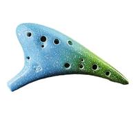 Instrumento Ocarina Adulto Ocarina Instrument 12 Hole Alto C 12-Hole Ocarina Ceramic Musical Instrument Colorful Alto C Ocarina(Blue)