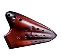 Instrumento Ocarina Adulto Three-tube Ocarina AC Alto C-tone Ceramic Smoked Professional Musical Instrument 3-tube Multi-tube Ocarina(G)