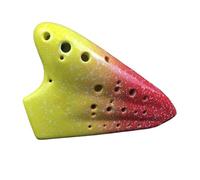 Instrumento Ocarina Adulto Three-tube Ocarina AC Alto C-tone Ceramic Smoked Professional Musical Instrument 3-tube Multi-tube Ocarina(B)