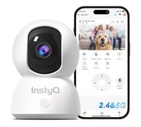 InstyQ Indoor Security Camera, Pet Camera for Home Security with Auto Tracking, Human/Pet Detection, 5/2.4 GHz WiFi, SD & Cloud Storage, Pan/Tilt Baby Monitor with Phone APP, Night Vision, 2-Way Audio