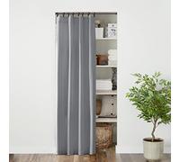 Insualted Bathroom Door Shade for Laundry Room RV Pleated Folding Shower,Privavy Blackout Thermal Insulation Easy Pass Room Door for Baby Nursery Kids Bedroom Doorway,80 In Long,Light Grey/Silver Gray