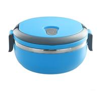Insulated 700ml Round Food Container with 304 Stainless Steel Inner Wall and Tough PP Exterior for Reliable Performance at Work School or Outdoors (Blue)