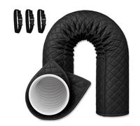 Insulated AC Hose Sleeve for Portable Air Conditioner, Heat Reflective Exhaust Wrap with Energy Saving Cooling Insulation, Black Polyester Hose Protector, 80