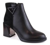 Insulated ankle boots with a decorative high heel D&A S.Barski Premium Collection W OLI238 black