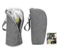 Insulated Baby Bottle Bags, 2Pcs Portable Waterproof Heat Preservation and Cold Preservation Breastmilk Storage Tote, Thermal Bag for Nursing Mom Daycare Travel (Gray)