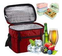 Insulated Bag, Sinwind Lunch Bag, 10L, Cooler Bag for Lunch/Work/School/Beach/Picnic, Red