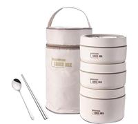 Insulated banto Box - Thermal Lunch Container, Insulated Meal Keeper | Thermal Stackable Lunch Box, Portable Food Container with Lunch Bag, Stackable Leakproof Stainless Steel Food Container