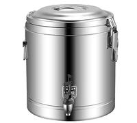 Insulated Barrel,Commercial Milk Tea Insulation Bucket, Insulated Beverage Dispenser Commercial Grade Stainless Steel Coffee Maker For Catering (Color : Silver, Size : 30L)