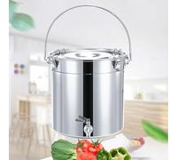 Insulated Barrel,Stock Pot with Spigot - Soup Pot with Lid, 201 Stainless Steel Soup Bucket/Sealed Bucket/Transportation Bucket, Wine Tank with Tap, for Water Milk Tea Milk Storage Bucket(3