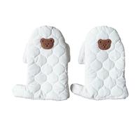 Insulated Bear Print Hand Warmer Windproof & Waterproof Gloves Snug & Dry Hand Warmer Plush Mittens for Pram