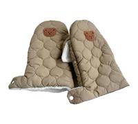 Insulated Bear Print Hand Warmer Windproof & Waterproof Gloves Snug & Dry Plush Mittens for Pram Mittens Essential Print Winter Windproof & Protections for Baby Strollers