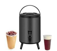 Insulated Beverage Dispenser, 4-8 Hour Insulated Hot and Cold Coffee Dispenser with Faucet, Suitable for Hot Water, Tea, Coffee, Milk, and Juice(Black,10L)
