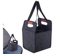 Insulated Beverage Tote with Removable Divider for Coffee Transport | Thick felt divider insulates bottles against bumps; clear side pocket stores keys and cards securely for delivery 4 Cups