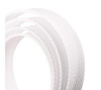 Insulated Braid Sleeving 2mm - 50mm Tight Expandable Cable Wire Sleeve Flame-retardant Nylon Braided Mesh Sheath Tube(White,10mm,15 Meters)