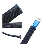 Insulated Braided Nylon Wire Cable Sleeve Tube Pipe Stretch Sleeving Data Line Protection Flame-retardant Hose(16mm)