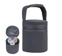 Insulated Breast Milk Pocket, Insulated Bottle Pockets for Travel Breast Milk, Milk Bottle Pocket with Removable Straps, Insulated Bottle Pockets, Suitable for 2 Bottles, Dark Blue, Fare riferimento