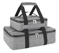 Insulated Casserole Carrier for Hot or Cold Food, Fits 8"-15" Baking Dish,Lasagna Lugger Tote for Potluck Parties/Picnic/Cookouts, Grey,2 Pack